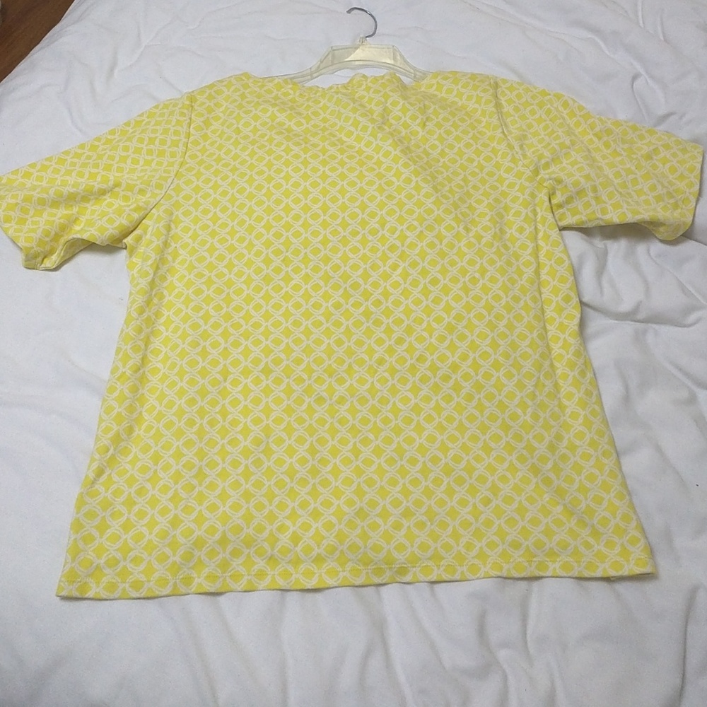 NWOT plus size pima cotton yellow pattern shirt